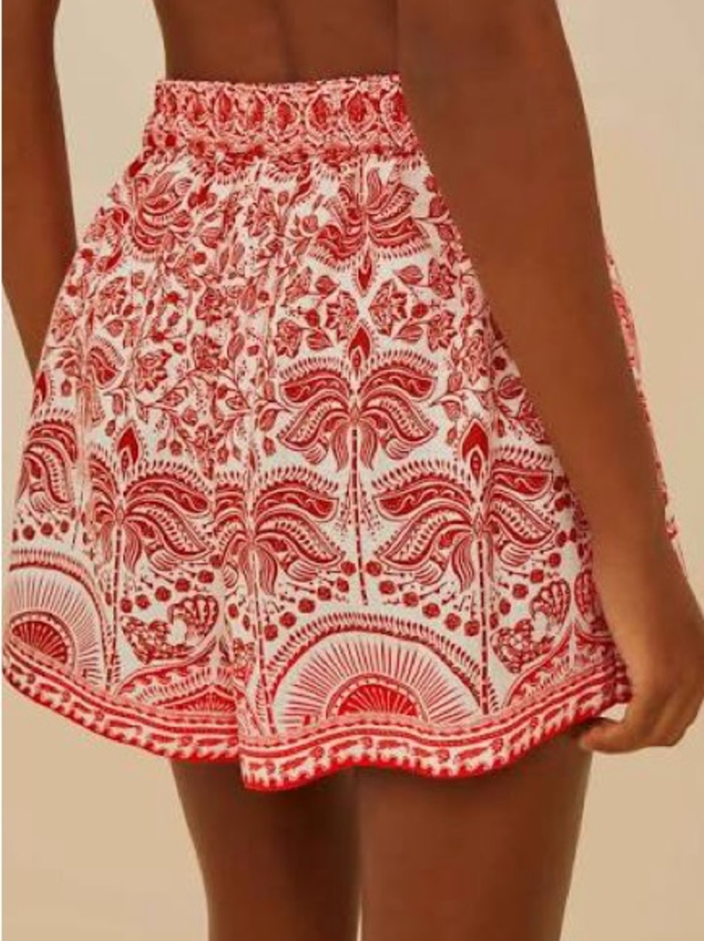 FARM Rio Red and White Printed Tie-Front Skort - Picture 3 of 5